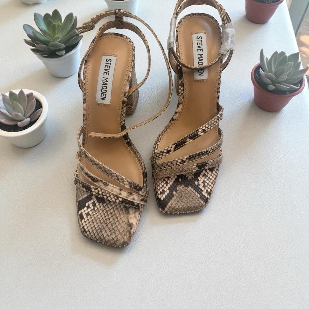 Steve Madden Snakeskin Strappy Heels